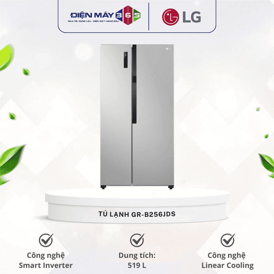 Tủ Lạnh 2 cánh side by side Inverter 519 Lít LG GR-B256JDS 3 Tủ Lạnh 2 cánh side by side Inverter 519 Lít LG GR-B256JDS