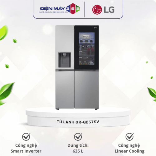 Tủ Lạnh 2 cánh side by side Inverter 635 Lít LG GR-G257SV