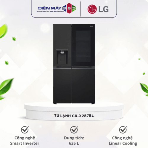 Tủ Lạnh 2 cánh side by side Inverter 635 Lít LG GR-X257BL