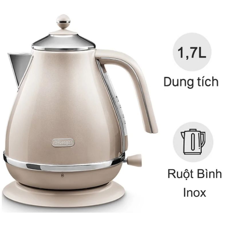 Ấm đun nước DELONGHI KBOT2001.BG 1.7 Lít 3 Ấm đun nước DELONGHI KBOT2001.BG 1.7 Lít