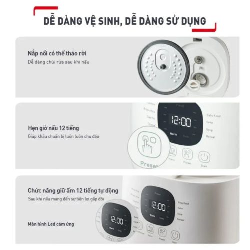 Nồi cơm điện tử Tefal Rice Mate Mini RK515168 0.7 Lít 5 Ảnh nồi cơm điện tử Tefal Rice Mate Mini RK515168 0.7 Lít