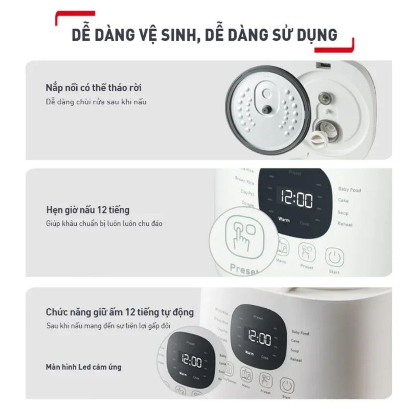 Nồi cơm điện tử Tefal Rice Mate Mini RK515168 0.7 Lít 4 Ảnh nồi cơm điện tử Tefal Rice Mate Mini RK515168 0.7 Lít