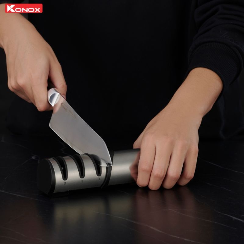 Dụng cụ mài dao 3 khe Konox Knife Sharpener 5 Ảnh thực tế dụng cụ mài dao 3 khe Konox Knife Sharpener