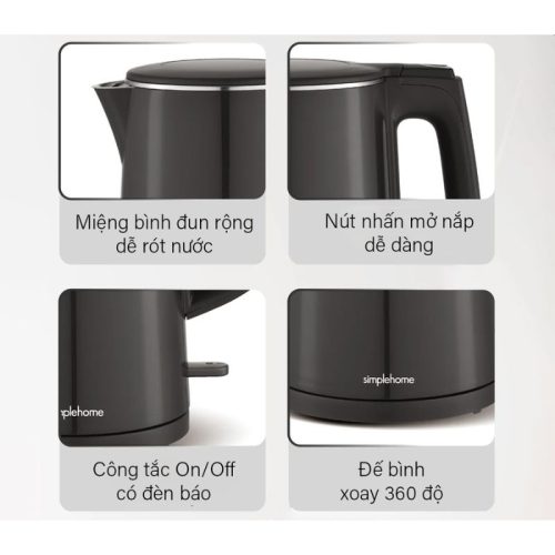 Bình đun siêu tốc Simplehome K123NN 1.7 Lít 7 Chi tiết bình đun siêu tốc Simplehome K123NN 1.7 Lít