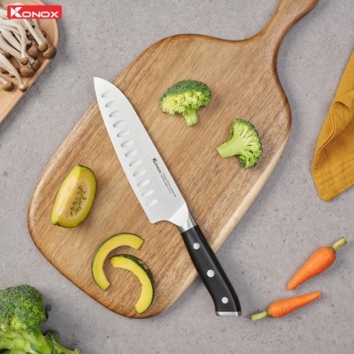 Dao đa năng thép Đức Konox Emmitt Series 7″ Santoku 6 Hình ảnh dao đa năng thép Đức Konox Emmitt Series 7″ Santoku