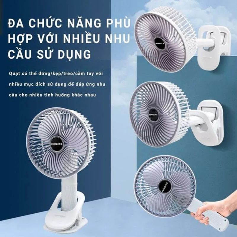 Quạt để bàn có sạc tích điện Perfect PF-QB2150 5 Hình ảnh quạt để bàn có sạc tích điện Perfect PF-QB2150