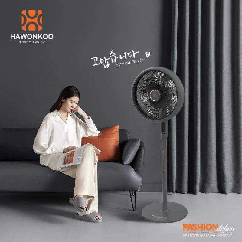 Quạt điện Hawonkoo FDH-012-SPEED24-GR 5 Hình ảnh quạt điện Hawonkoo FDH-012-SPEED24-GR