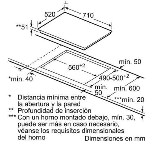 Bếp từ Siemens EH775LDC1E 9 Kích thước bếp từ Siemens EH775LDC1E
