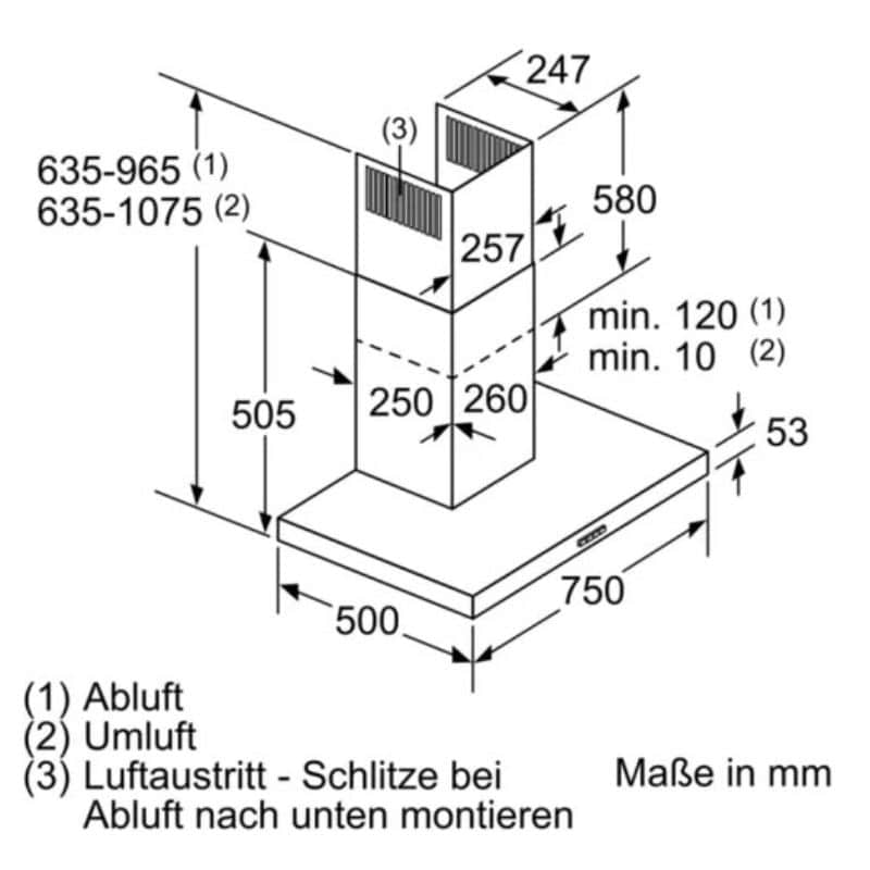 Máy hút mùi Siemens LC77BHM50 6 Kích thước máy hút mùi Siemens LC77BHM50