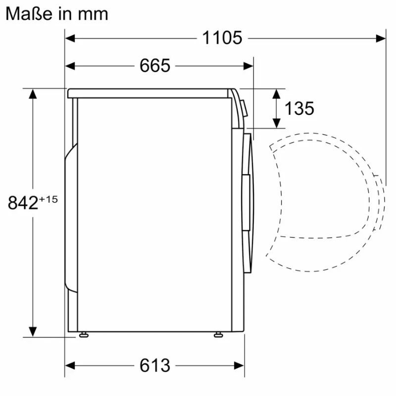 Máy sấy quần áo Siemens WQ46B2C40 5 Kích thước máy sấy quần áo Siemens WQ46B2C40
