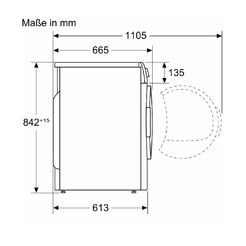 Máy sấy quần áo Siemens WQ46B2DX40 5 Kích thước máy sấy quần áo Siemens WQ46B2DX40