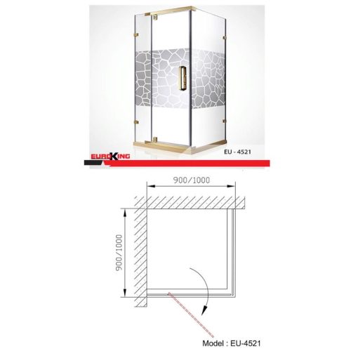 Phòng tắm vách kính Euroking EU-4521 1000mm 5 Kích thước phòng tắm vách kính Euroking EU-4521 1000mm