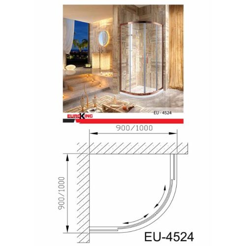 Phòng tắm vách kính Euroking EU-4524 900mm 5 Kích thước phòng tắm vách kính Euroking EU-4524 900mm