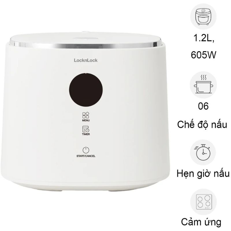 Nồi cơm điện Lock&lock EJR384IVY Nemo Rice Cooker 1.2 Lít 2 Nồi cơm điện Lock&lock EJR384IVY Nemo Rice Cooker 1.2 Lít