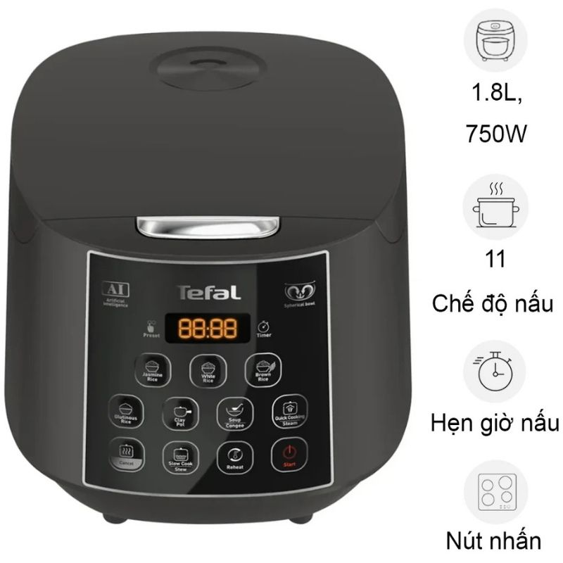 Nồi cơm điện tử Tefal 1.8 Lít RK736B68 2 Nồi cơm điện tử Tefal 1.8 Lít RK736B68