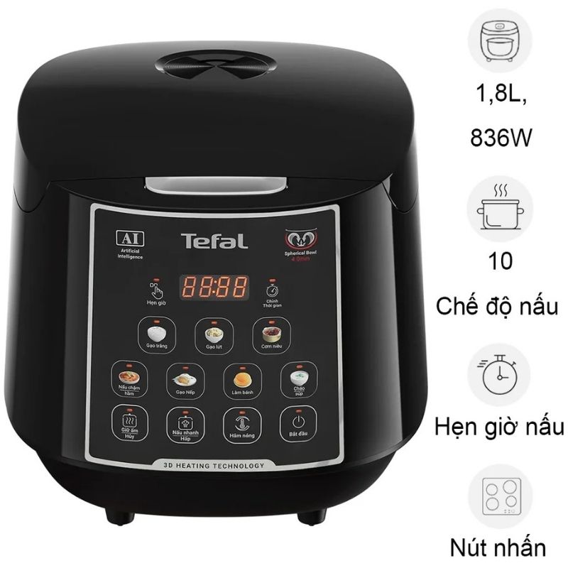 Nồi cơm điện tử Tefal RK737868 1.8 Lít 3 Nồi cơm điện tử Tefal RK737868 1.8 Lít