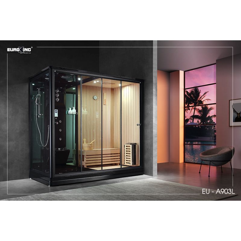 Phòng xông hơi Euroking EU-A903L Black 3 Phòng xông hơi Euroking EU-A903L Black
