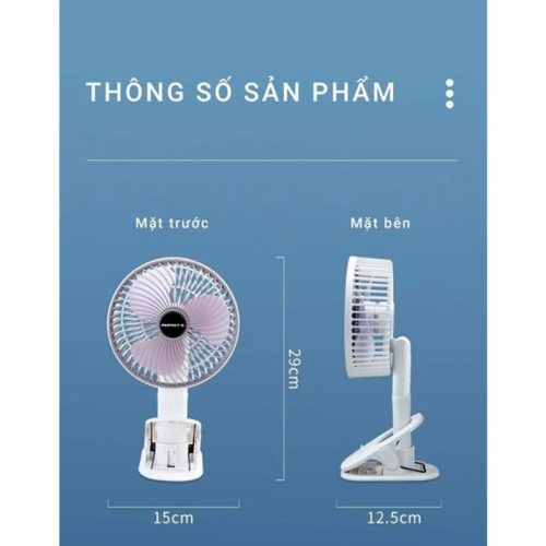 Quạt để bàn có sạc tích điện Perfect PF-QB2150 9 Thông số quạt để bàn có sạc tích điện Perfect PF-QB2150