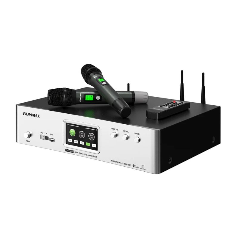 Amply Karaoke Tích Hợp Vang Số Và Micro Không Dây Paramax EURO A700 (Silver) 3 Ảnh Amply Karaoke Tích Hợp Vang Số Và Micro Không Dây Paramax EURO A700 (Silver)