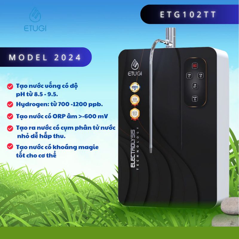 Máy lọc nước ion kiềm Etugi ETG102TT-2024 3 Máy lọc nước ion kiềm Etugi ETG102TT-2024