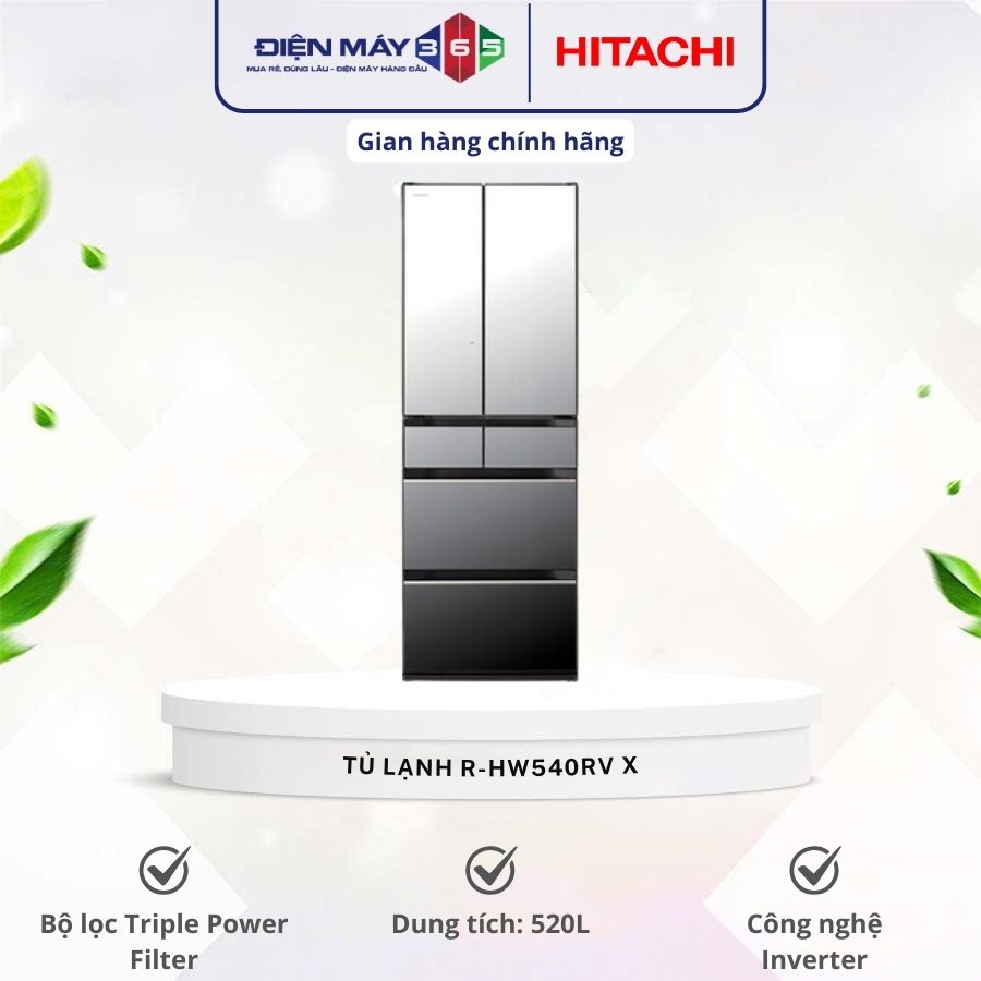 Tủ lạnh Hitachi Inverter 520 lít R-HW540RV X 3 Tủ lạnh Hitachi Inverter 520 lít R-HW540RV X
