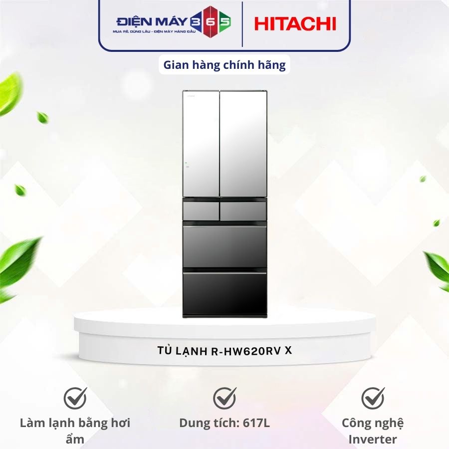 Tủ lạnh 6 cánh Multi Door Inverter 617 lít Hitachi R-HW620RV X 2 Tủ lạnh 6 cánh Multi Door Inverter 617 lít Hitachi R-HW620RV X