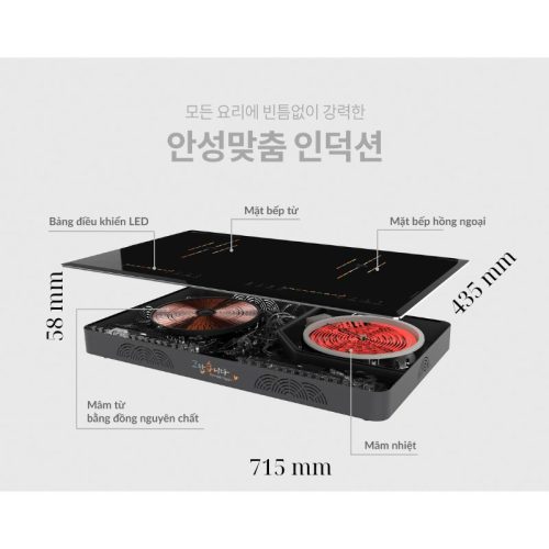 Bếp từ đôi Hawonkoo CEH-202-II 9 Kích thước bếp từ đôi Hawonkoo CEH-202-II