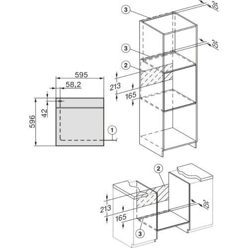 Lò hấp kết hợp nướng âm tủ Miele DGC 7151 OBSW 9 Kích thước lò hấp kết hợp nướng âm tủ Miele DGC 7151 OBSW