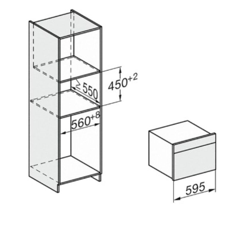 Lò nướng kết hợp vi sóng Miele H 7840 BM EDST 6 Kích thước lò nướng kết hợp vi sóng Miele H 7840 BM EDST