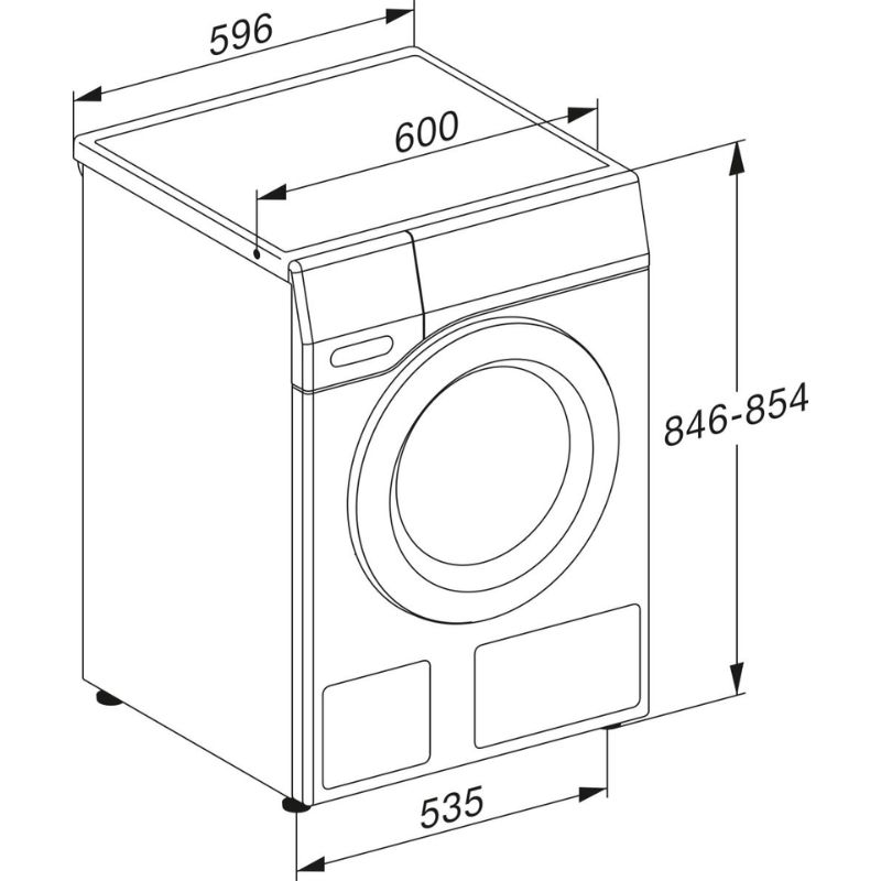 Máy giặt Miele WCG660 WCS 3 Kích thước máy giặt Miele WCG660 WCS