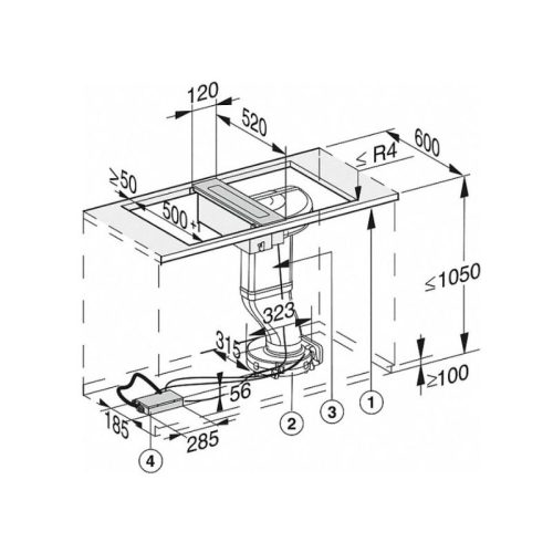 Máy hút mùi âm bàn Miele CSDA 7001 7 Kích thước máy hút mùi âm bàn Miele CSDA 7001