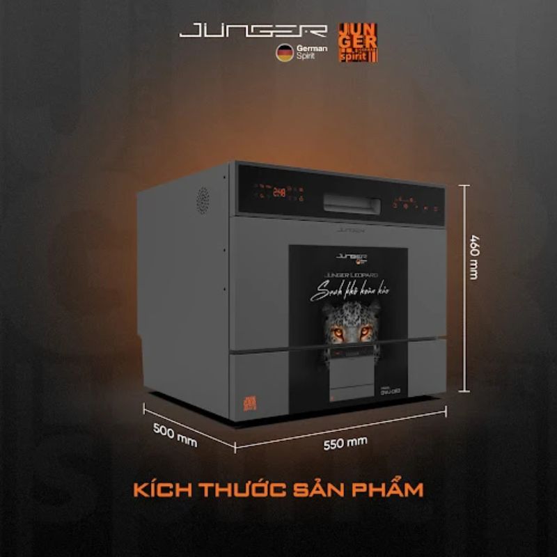 Máy rửa bát mini Junger Model DWJ-063 6 Kích thước máy rửa bát mini Junger Model DWJ-063