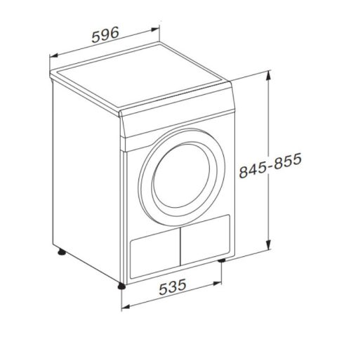 Máy sấy bơm nhiệt Miele PDR 300 7 Kích thước máy sấy bơm nhiệt Miele PDR 300