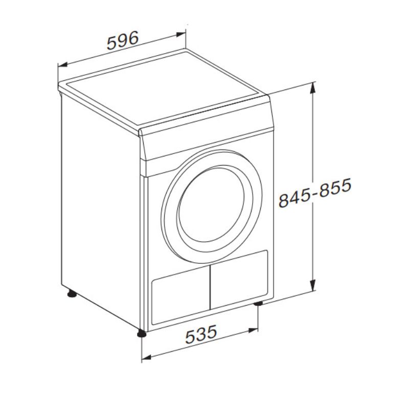 Máy sấy bơm nhiệt Miele PDR 300 4 Kích thước máy sấy bơm nhiệt Miele PDR 300