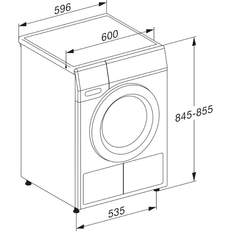 Máy sấy bơm nhiệt Miele TWR780WP 5 Kích thước máy sấy bơm nhiệt Miele TWR780WP