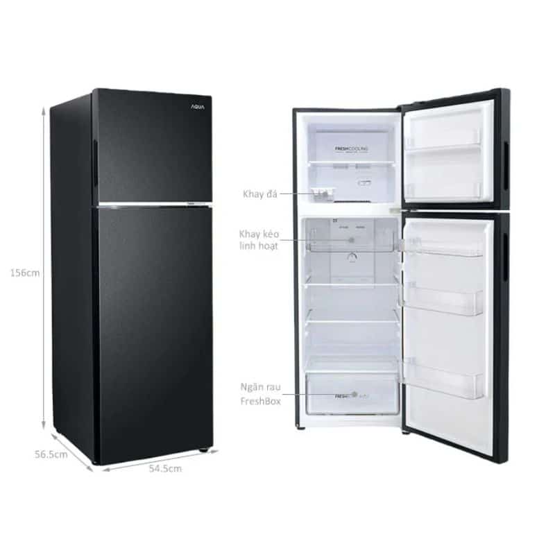 Tủ lạnh 2 cánh ngăn đá trên Inverter 241 lít Aqua AQR-T278FA(SC) 5 Kích Thước Tủ lạnh 2 cánh ngăn đá trên Inverter 241 lít Aqua AQR-T278FA(SC)