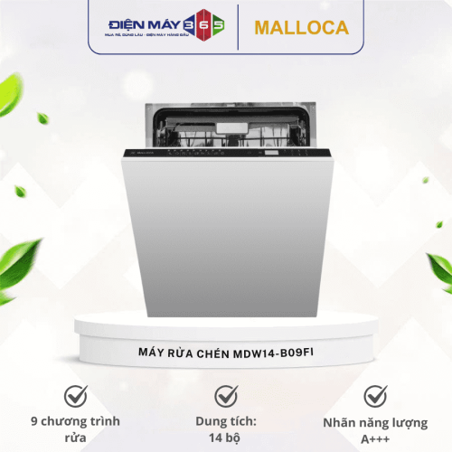 Máy rửa chén Malloca MDW14-B09FI
