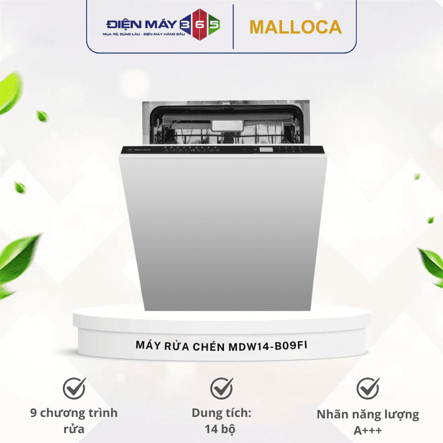 Máy rửa chén Malloca MDW14-B09FI 3 Máy rửa chén Malloca MDW14-B09FI
