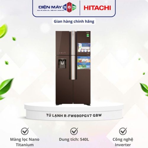 Tủ lạnh Hitachi Inverter 540 lít R-FW690PGV7 GBW