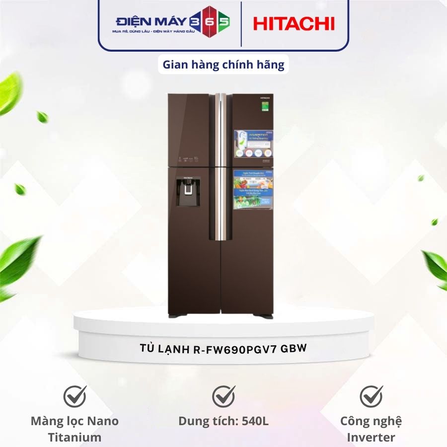 Tủ lạnh Hitachi Inverter 540 lít R-FW690PGV7 GBW 3 Tủ lạnh Hitachi Inverter 540 lít R-FW690PGV7 GBW
