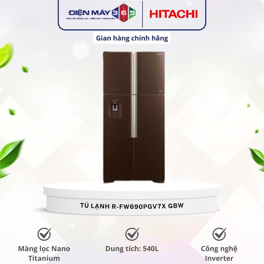 Tủ lạnh Hitachi Inverter 540 lít R-FW690PGV7X GBW 3 Tủ lạnh Hitachi Inverter 540 lít R-FW690PGV7X GBW