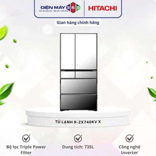Tủ lạnh Hitachi Inverter 735 lít R-ZX740KV X