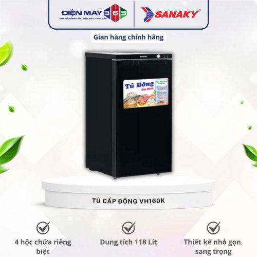 Tủ đông đứng Sanaky VH160K 118 lít
