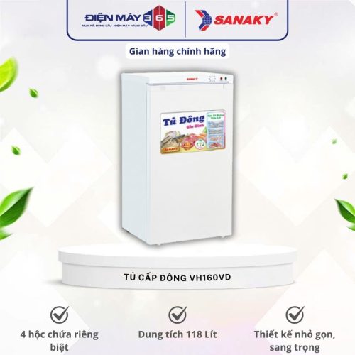Tủ đông đứng Sanaky VH-160VD 118 lít