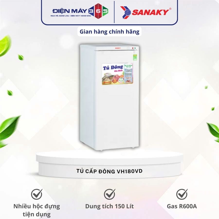 Tủ đông đứng Sanaky VH180VD 150 lít 3 Tủ đông đứng Sanaky VH180VD 150 lít