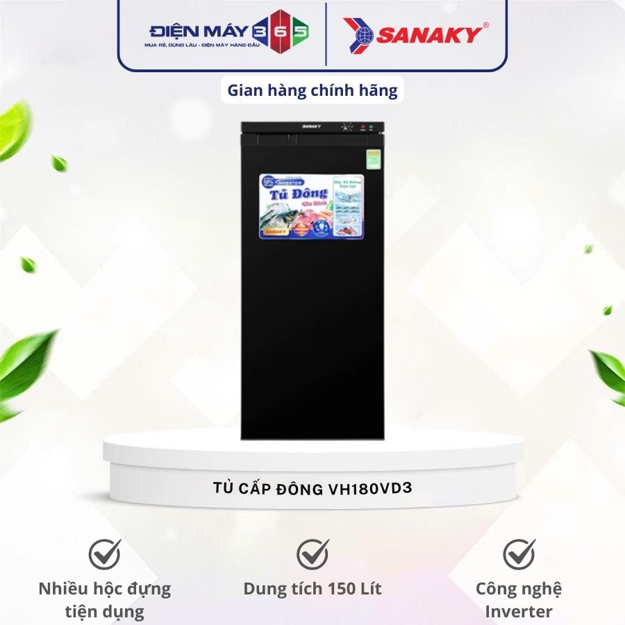 Tủ đông đứng Sanaky inverter VH180VD3 150 lít 3 Tủ đông đứng Sanaky inverter VH180VD3 150 lít