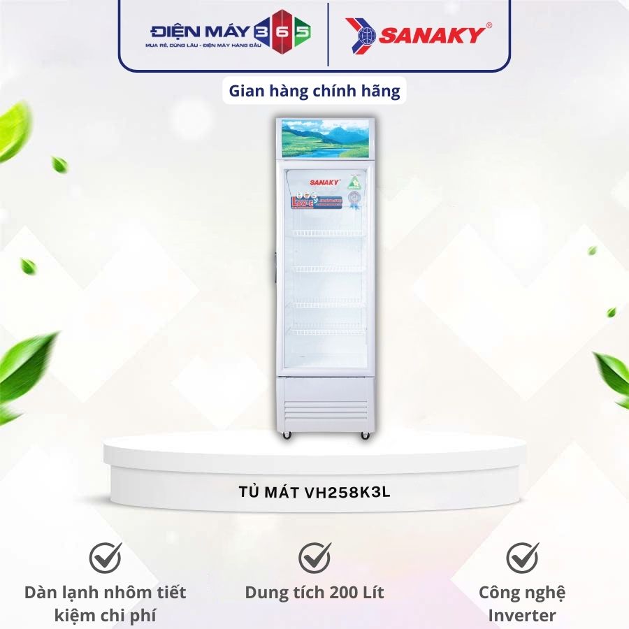Tủ mát Sanaky Inverter 200 lít VH258K3L 2 Tủ mát Sanaky Inverter 200 lít VH258K3L