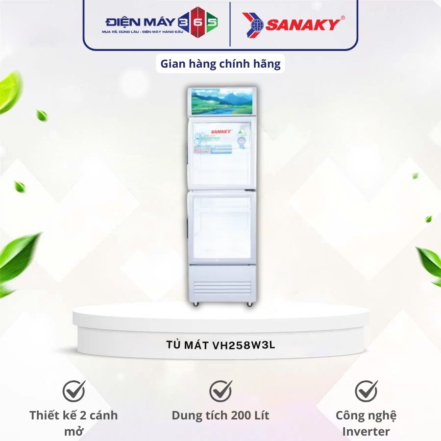 Tủ mát Sanaky Inverter 200 lít VH258W3L 3 Tủ mát Sanaky Inverter 200 lít VH258W3L