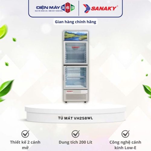Tủ mát Sanaky 200 lít VH258WL