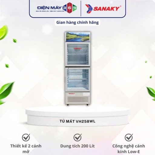 Tủ mát Sanaky 200 lít VH258WL 8 VH258WL